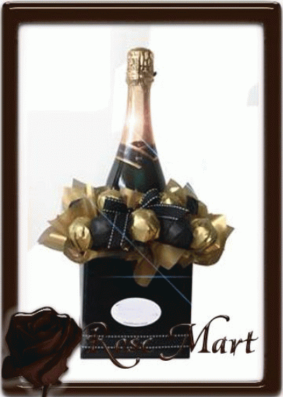 Букет - подарък от шампанско и шоколадови трюфели 11 бр Man's World